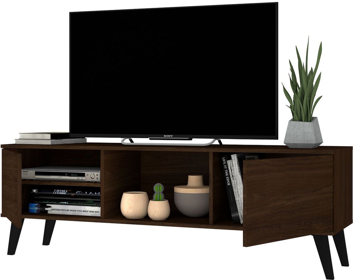 Manhattan Comfort TV & Media Units - Doyers 53.15 Mid-Century Modern TV Stand in Nut Brown