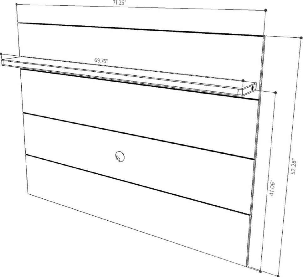 Manhattan Comfort TV & Media Units - Cabrini Floating Wall TV Panel 1.8 in White Gloss