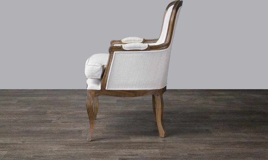 Napoleon Traditional French Accent Chair in Distressed Brown Ash