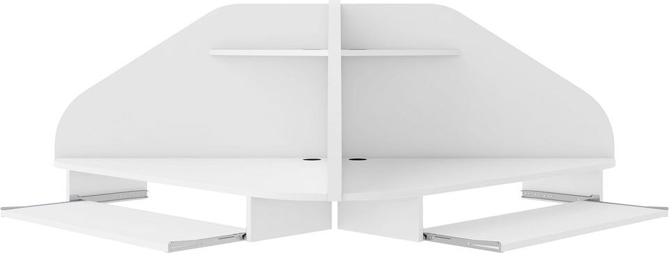 Manhattan Comfort Desks - Bradley Floating Corner Desk with Keyboard Shelf in White