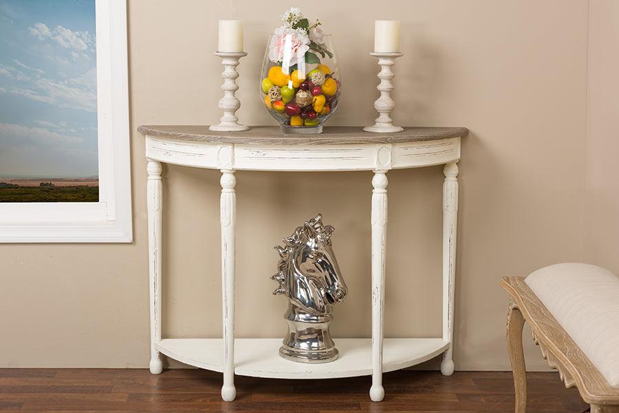 Wholesale Interiors Consoles - Vologne Traditional White Wood French Console Table