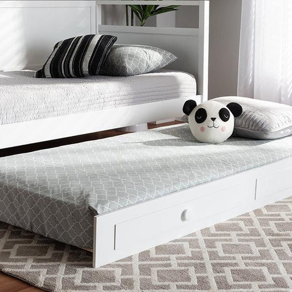 Shop Cintia White Finished Wood Twin Size Trundle Beds CasaOne