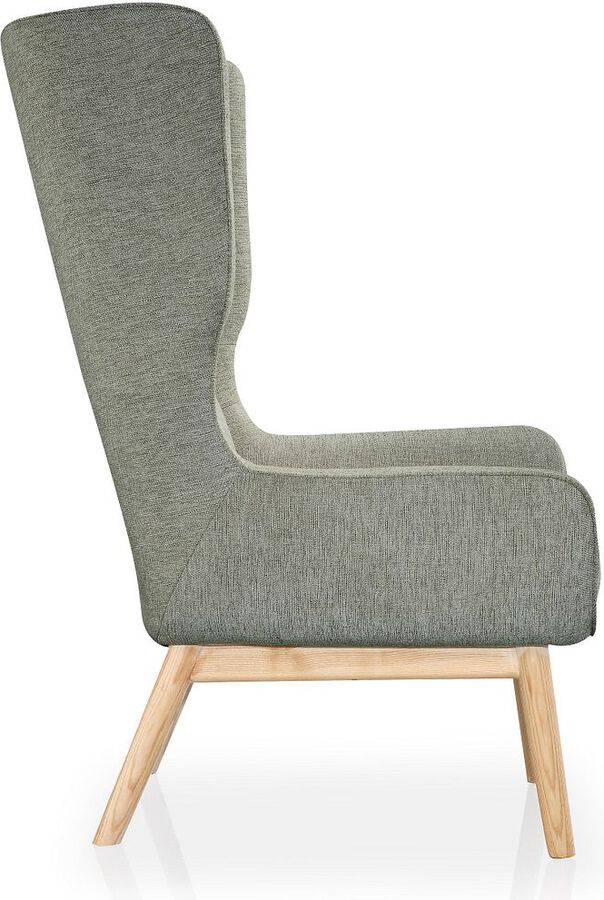 Manhattan Comfort Accent Chairs - Sampson Graphite and Natural Twill Accent Chair