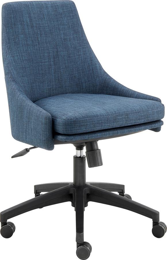 Euro Style Task Chairs - Signa Office Chair in Blue Fabric with Black Base