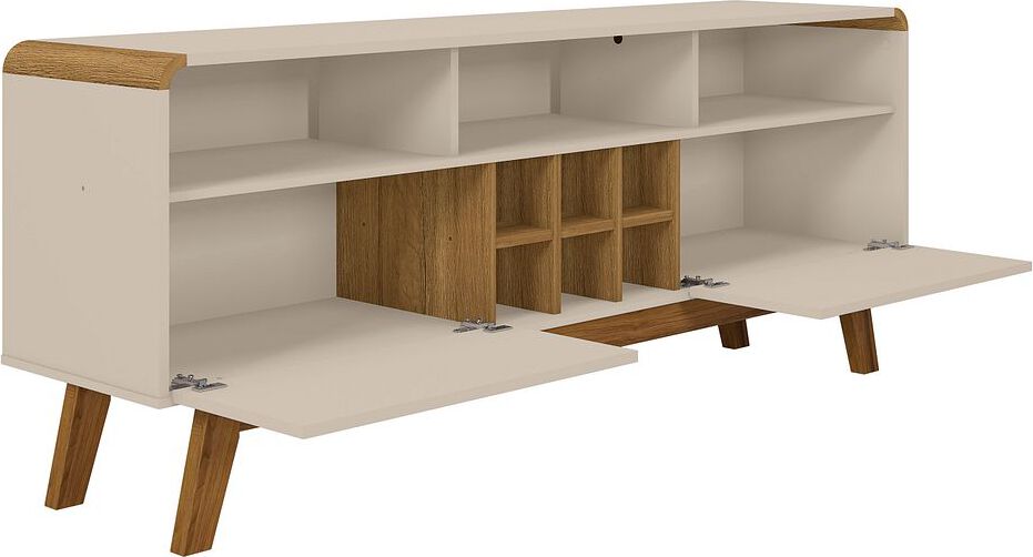 Manhattan Comfort TV & Media Units - Camberly 62.99 TV Stand in Off White and Cinnamon