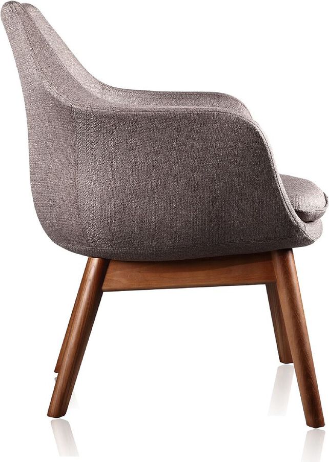 Manhattan Comfort Accent Chairs - Cronkite Gray & Walnut Twill Accent Chair