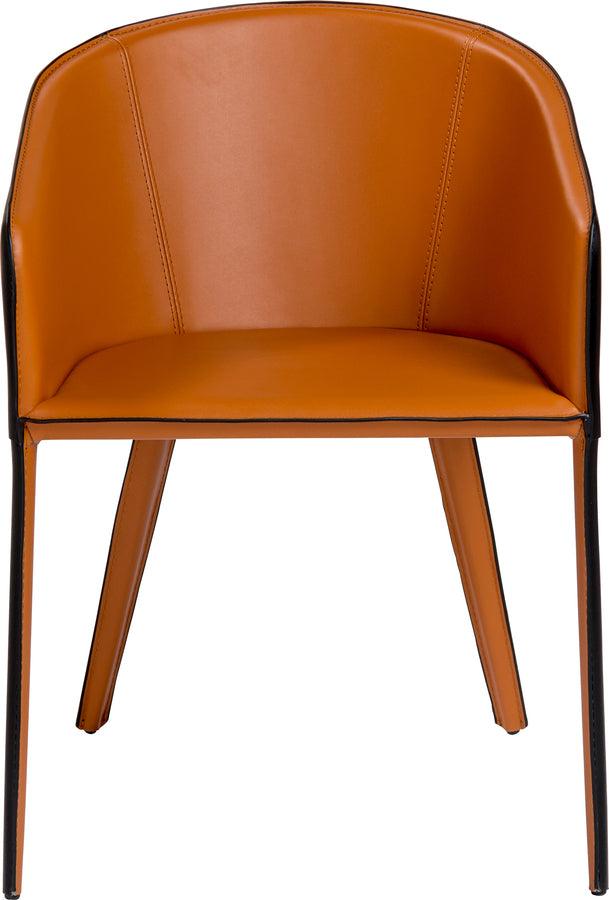 Euro Style Dining Chairs - Pallas Armchair In Cognac and Black