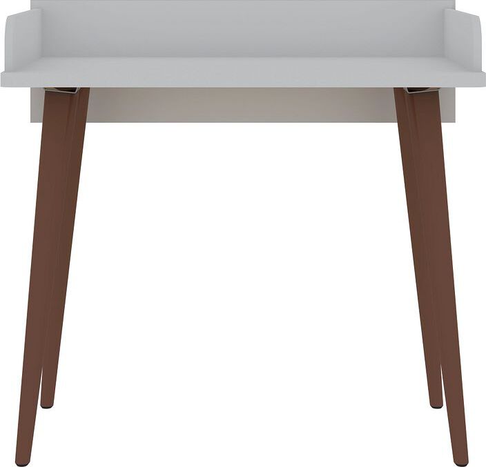 Manhattan Comfort Desks - Hampton 35.43 Home Office Desk with Solid Wood Legs in White