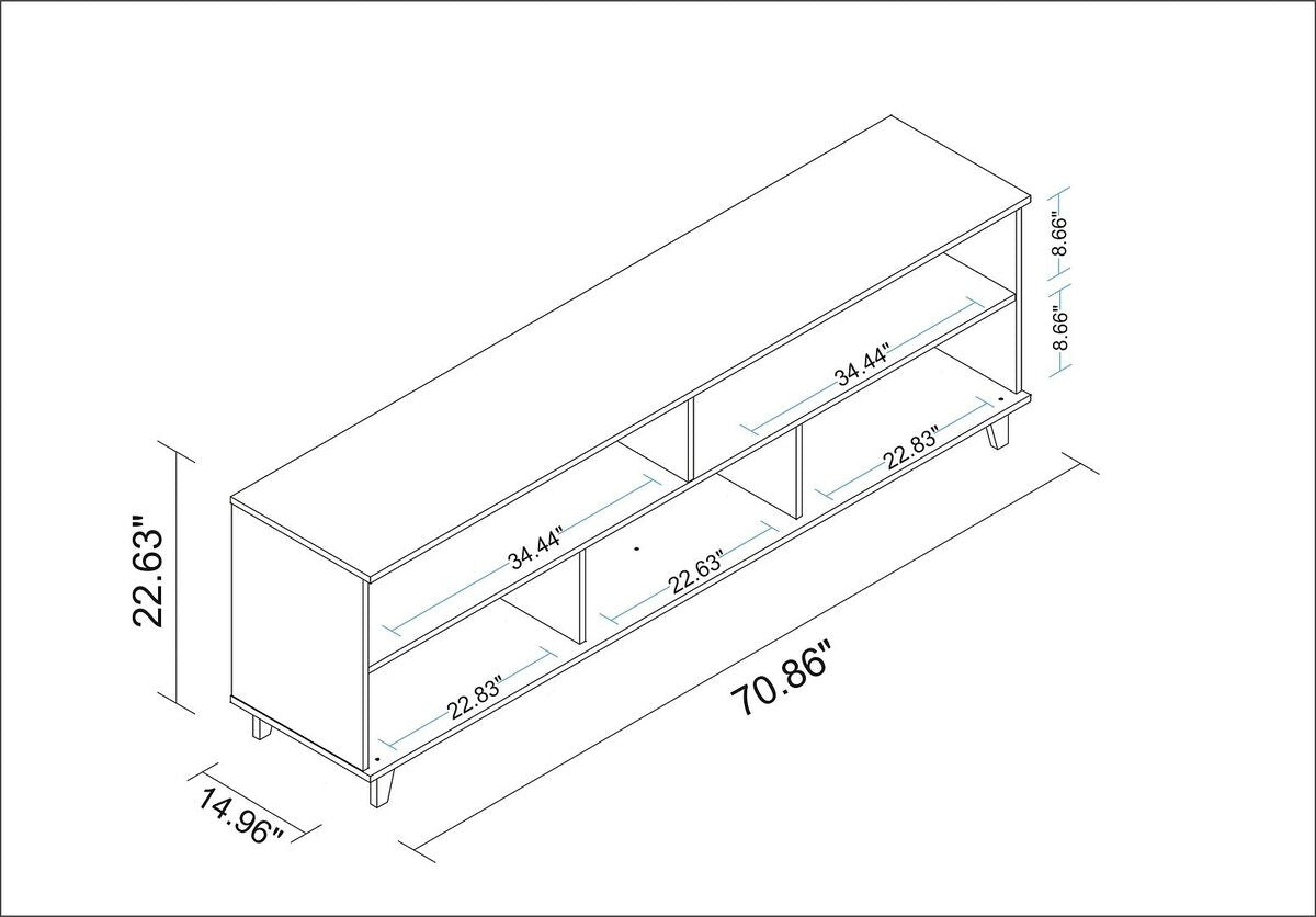 Manhattan Comfort TV & Media Units - Warren 70.87 TV Stand with 5 Shelves in White & Oak