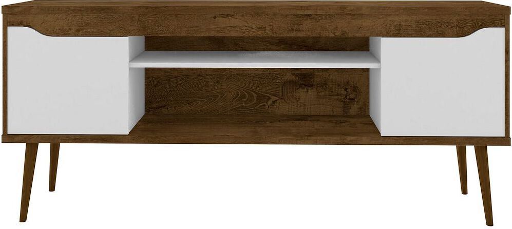 Manhattan Comfort TV & Media Units - Bradley 62.99 TV Stand Rustic Brown and White