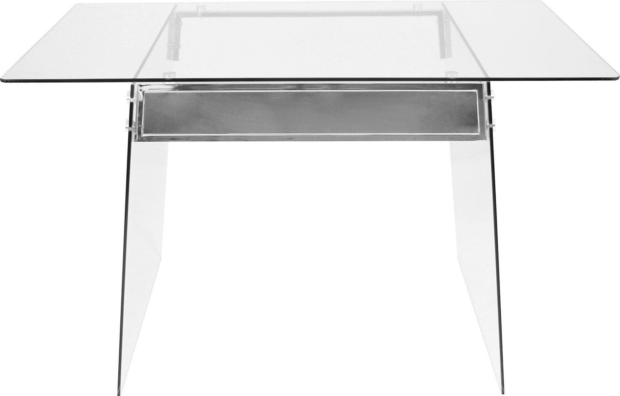 Lumisource Desks - Glacier Office Desk Clear & Chrome