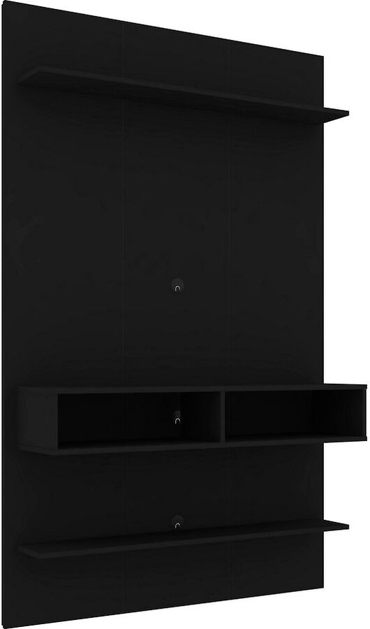 Manhattan Comfort TV & Media Units - Libra Long Floating 45.35 Wall Entertainment Center with Overhead Shelf in Black