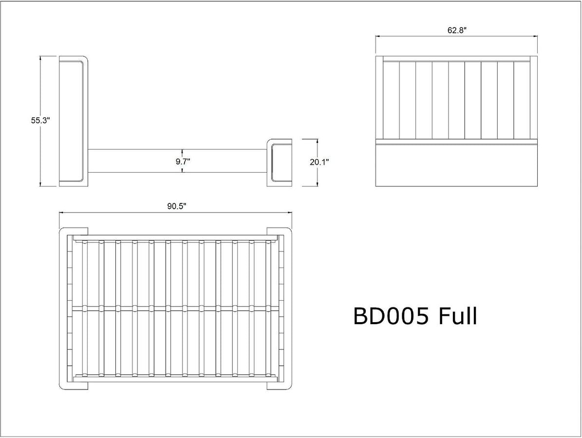 Manhattan Comfort Beds - Kingdom Graphite Full Bed