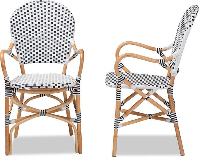 Black and outlet white rattan chair