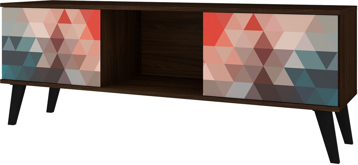 Manhattan Comfort TV & Media Units - Doyers 53.15 Mid-Century Modern TV Stand in Multi Color Red & Blue