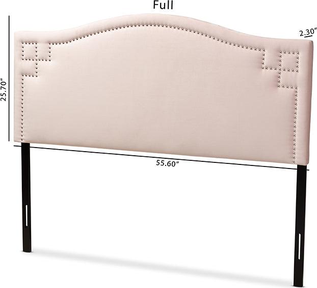 Wholesale Interiors Headboards - Aubrey Light Pink Velvet King Size Headboard