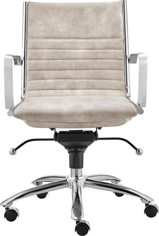 Euro Style Task Chairs - Dirk Low Back Office Chair in Velvet Beige