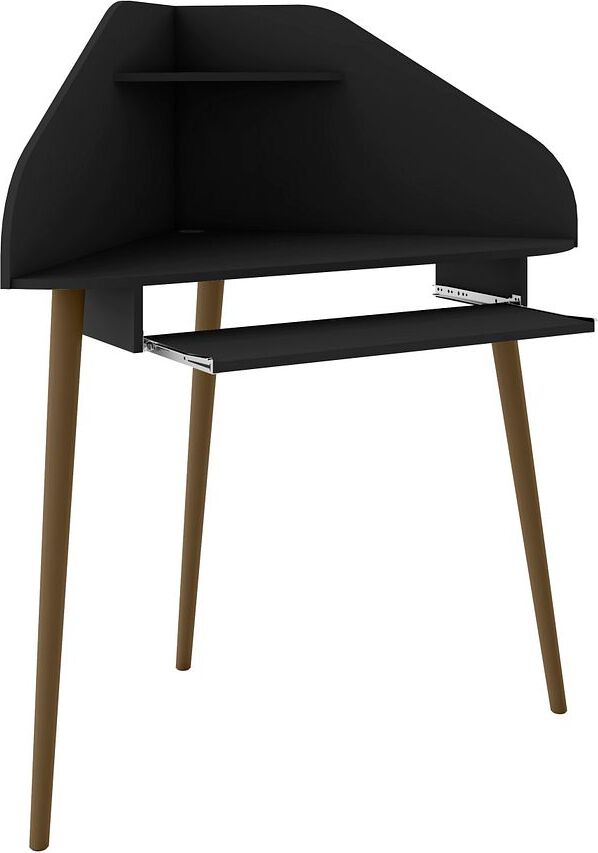 Manhattan Comfort Desks - Bradley Corner Desk with Keyboard Shelf in Black