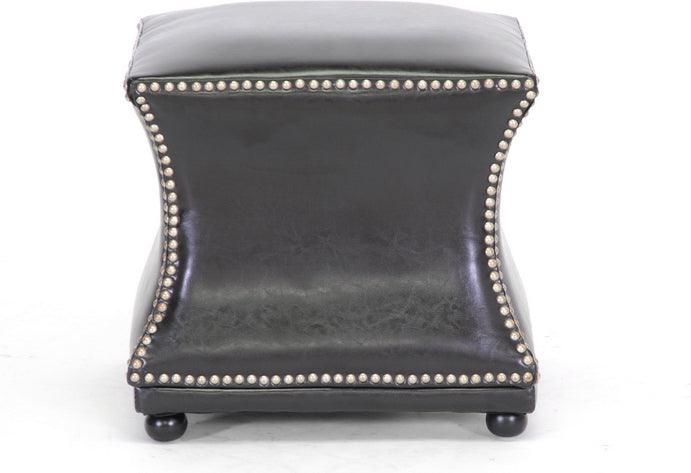 Wholesale Interiors Ottomans & Stools - Ellastone Dark Brown Modern Leather Ottoman