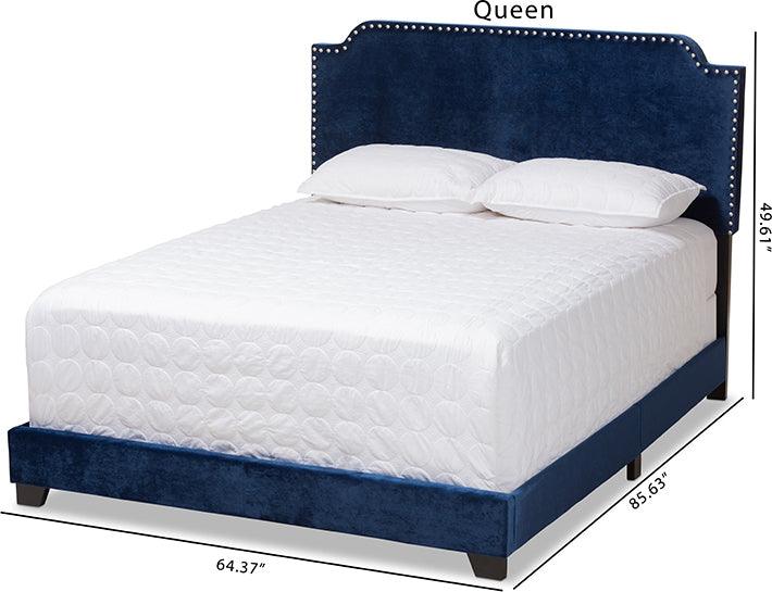 Wholesale Interiors Beds - Darcy Queen Bed Navy Blue