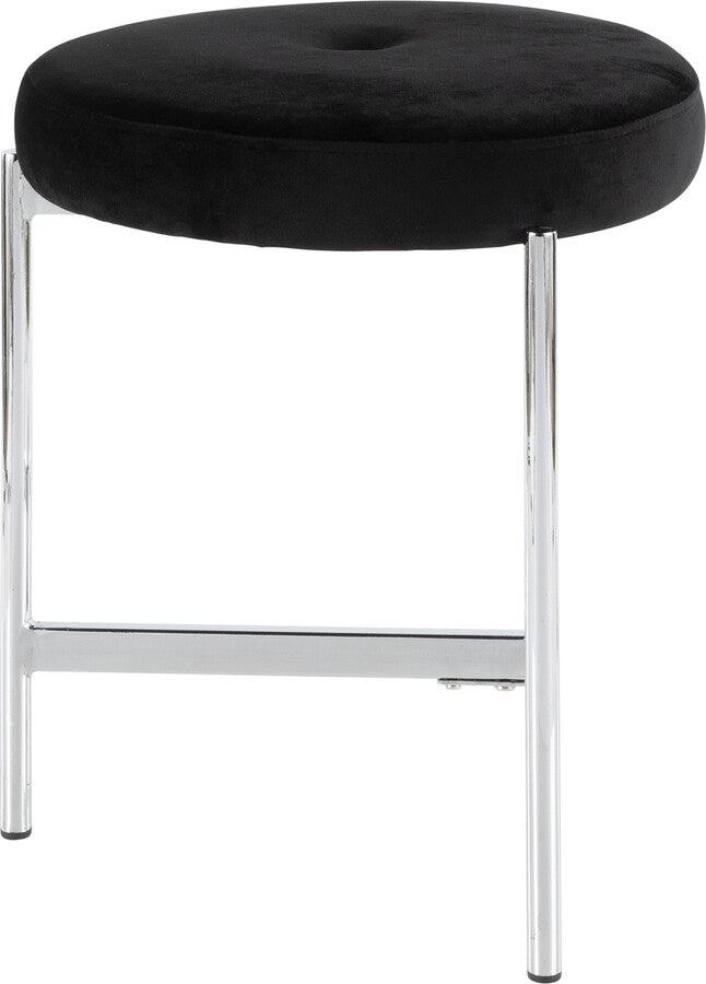 Black velvet vanity discount stool