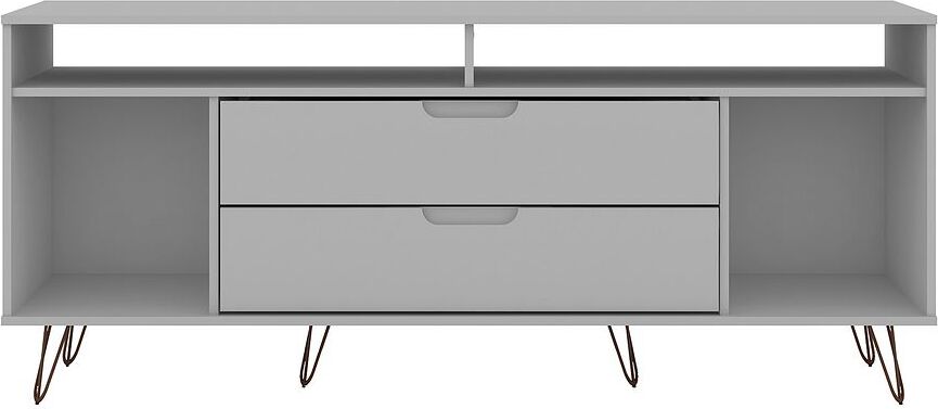 Manhattan Comfort TV & Media Units - Rockefeller 62.99 TV Stand with Metal Legs & 2 Drawers in White