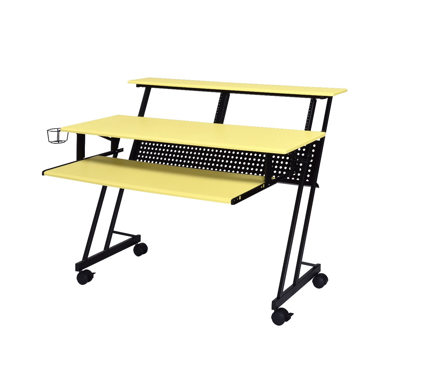 ACME Music Desk - ACME Suitor Music Recording Studio Desk, Yellow & Black