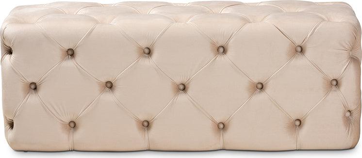 Wholesale Interiors Ottomans & Stools - Jasmine Modern Ottoman Beige