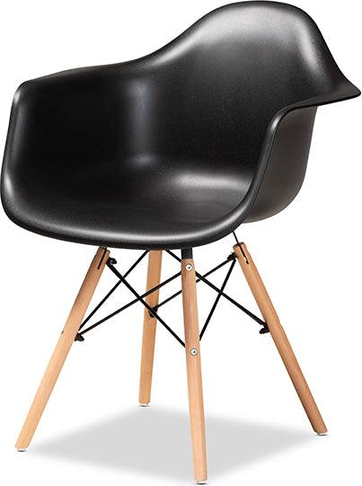 Wholesale Interiors Dining Chairs - Galen Modern Dining Chair Black & Oak Brown (Set of 4)