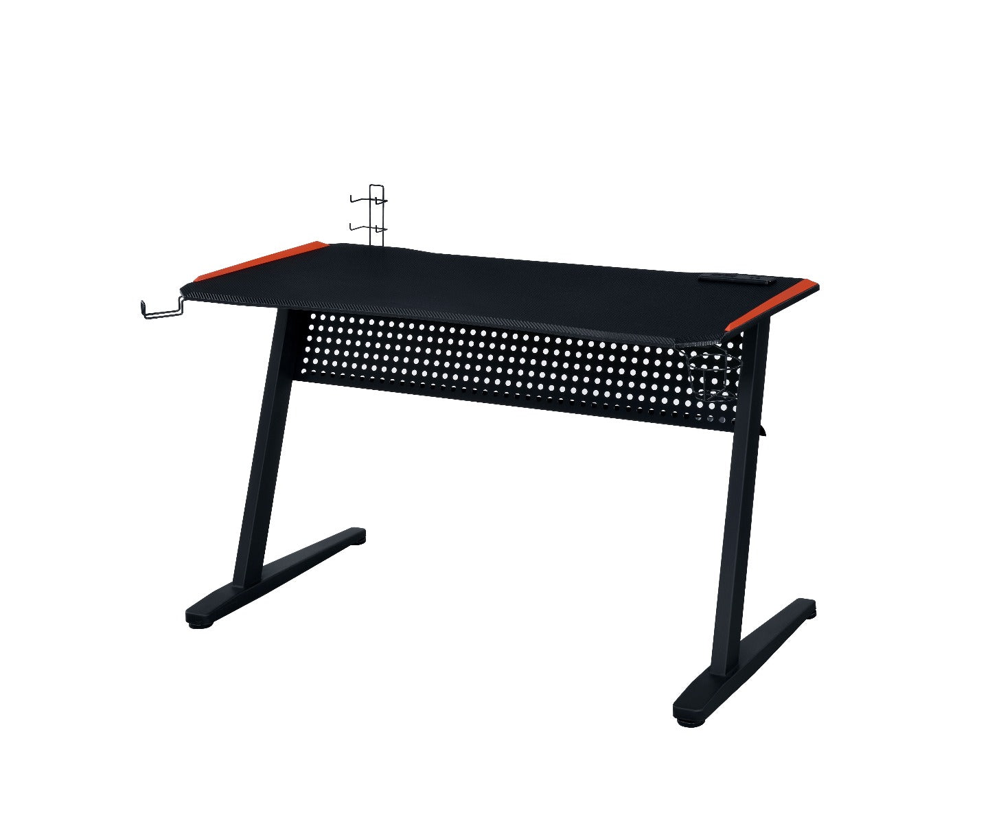 ACME Gaming Tables - ACME Dragi Gaming Table w/USB Port, Black & Red Finish