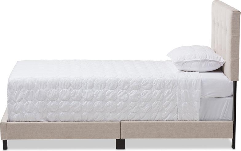 Brookfield Modern Contemporary Beige Fabric Twin Size Bed