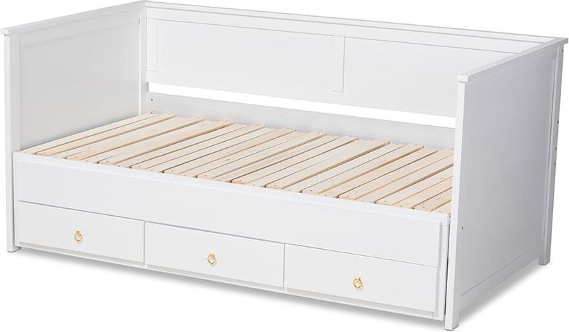 Twin size daybed store with storage drawers