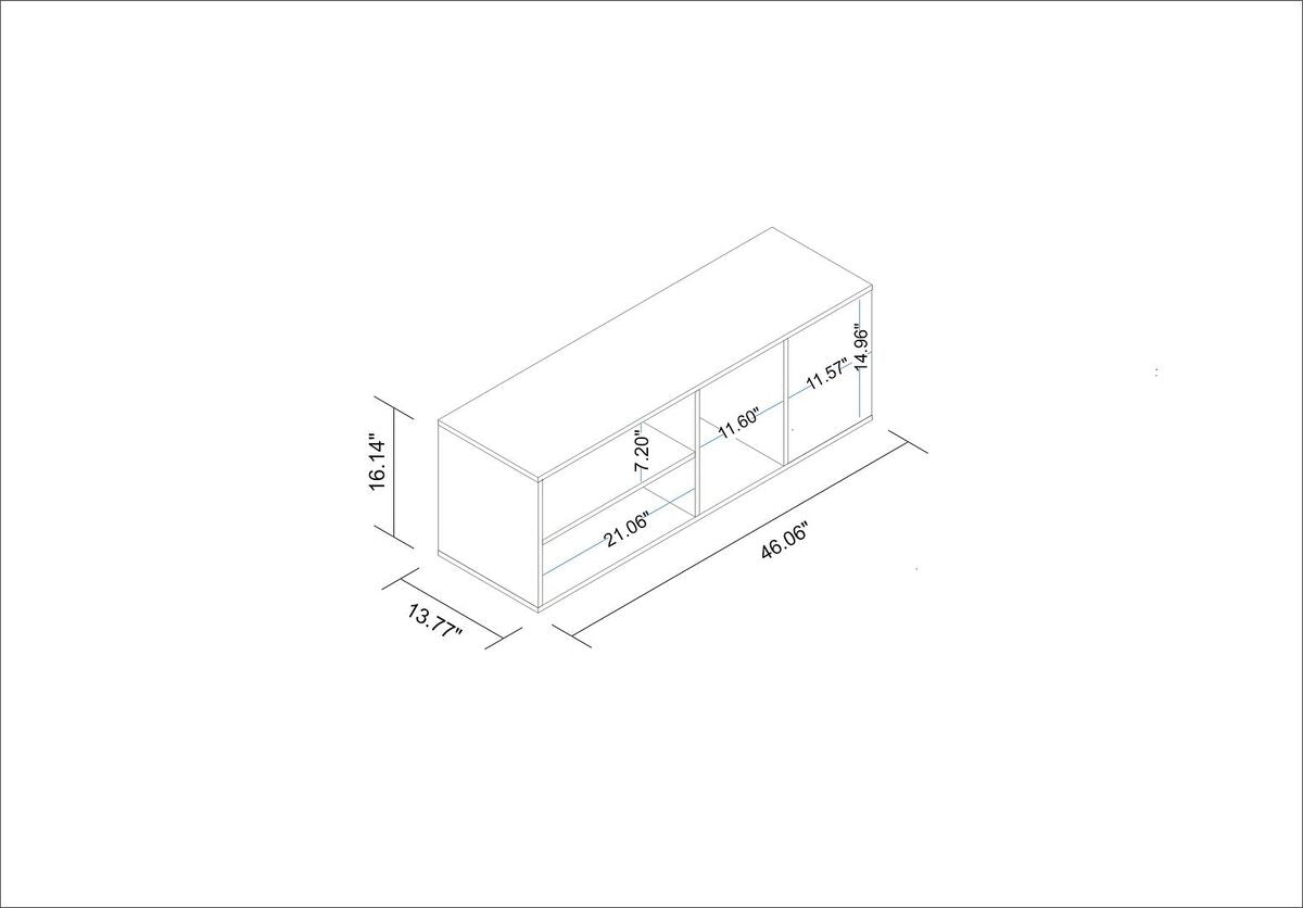 Manhattan Comfort TV & Media Units - Minetta 46" Floating Entertainment Center with 4 Shelves in White, Red, Yellow Stamp