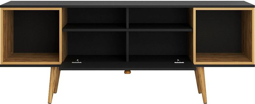 Manhattan Comfort TV & Media Units - Theodore 62.99 TV Stand with 6 Shelves in Black & Cinnamon