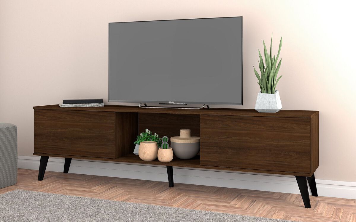 Manhattan Comfort TV & Media Units - Doyers 70.87 Mid-Century Modern TV Stand in Nut Brown