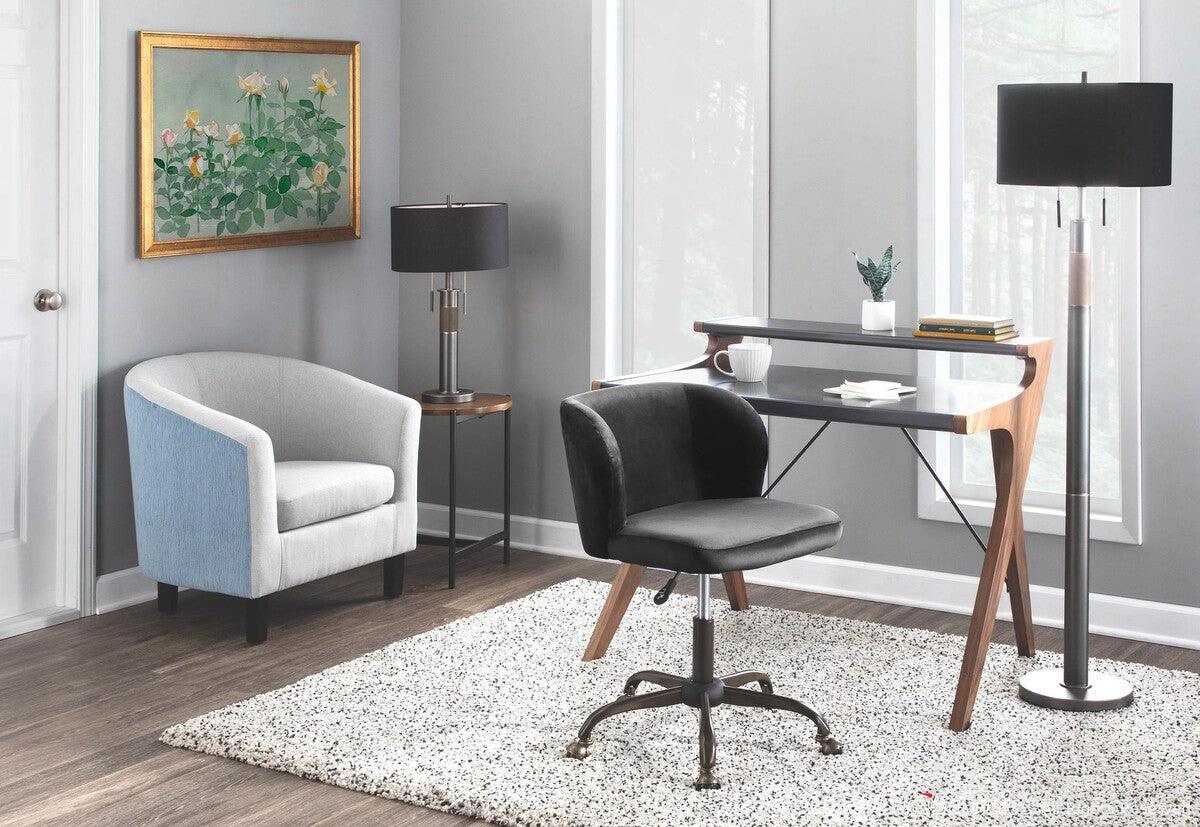 Lumisource Task Chairs - Fran Contemporary Task Chair in Black Velvet