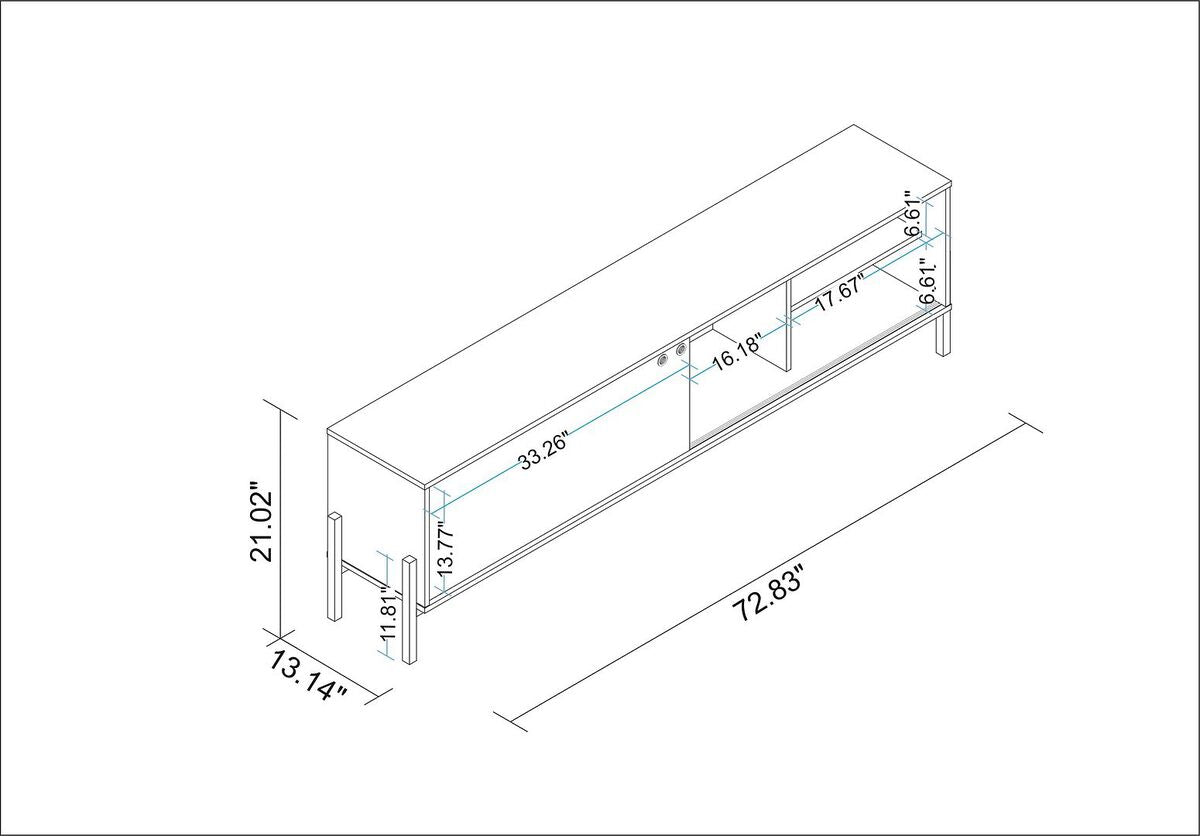 Manhattan Comfort TV & Media Units - Bowery 72.83 TV Stand with 4 Shelves in White and Oak