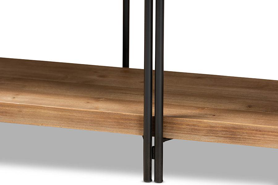 Wholesale Interiors Consoles - Tarah Modern Natural Brown Wood & Black Metal Console Table