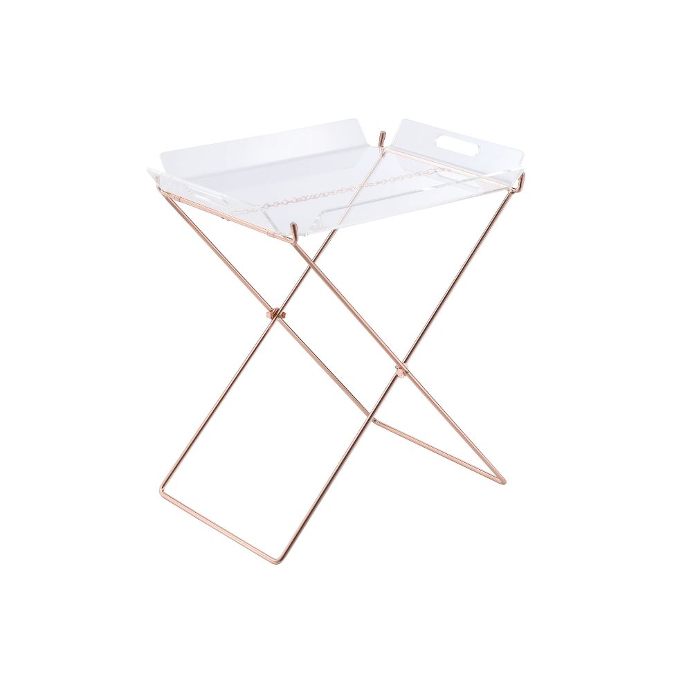 ACME Tray Table - ACME Cercie Tray Table, Clear Acrylic & Copper