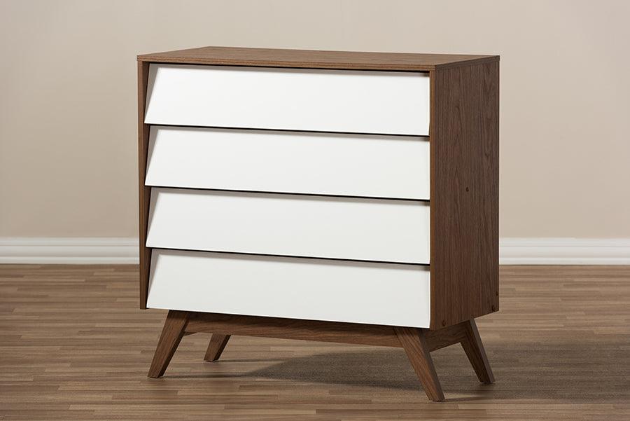 Shop Baxton Studio Hildon Mid Century Modern White And Walnut Wood