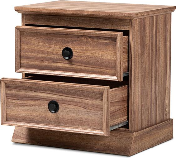 Wholesale Interiors Nightstands & Side Tables - Ryker Modern and Contemporary Oak Finished 2-Drawer Wood Nightstand