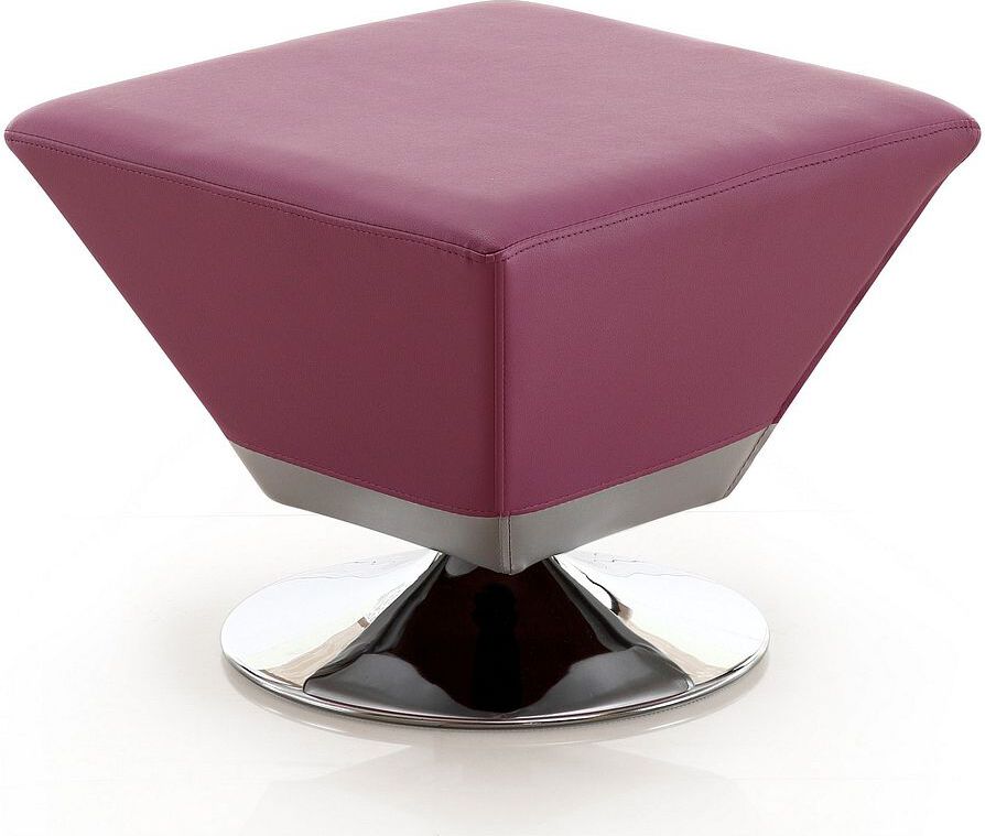 Manhattan Comfort Ottomans & Stools - Diamond Purple & Polished Chrome Swivel Ottoman