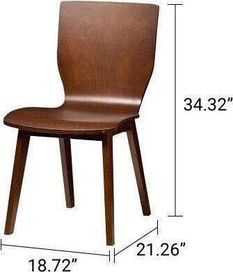 Elsa Dining Chair Dark Walnut Set of 2 Mid Century Modern Design