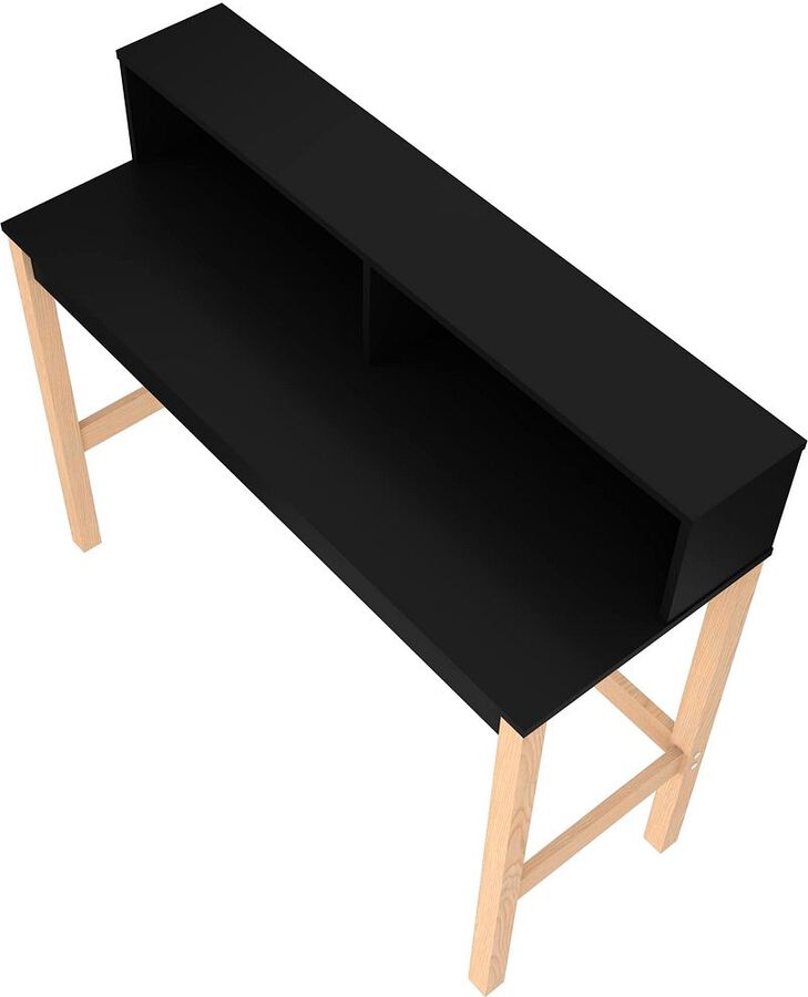 Manhattan Comfort Desks - Bowery Desk with 0 Shelves in Black & Oak