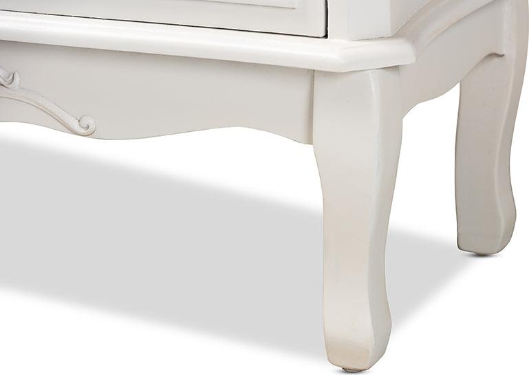 Wholesale Interiors Buffets & Cabinets - Gabrielle Traditional French Country Provincial White-Finished 3-Drawer Wood Storage Cabinet