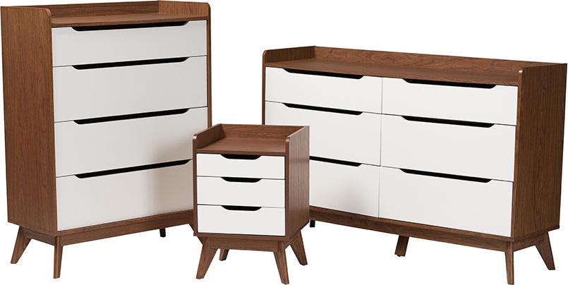 Shop Brighton Mid Century Modern Two Tone White and Walnut Brown