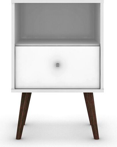 Manhattan Comfort Nightstands & Side Tables - Liberty Mid-Century - Modern Nightst& 1.0 White