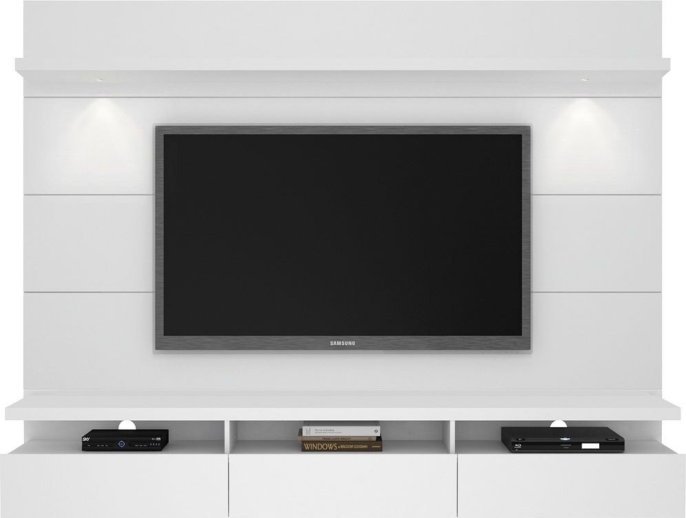 Manhattan Comfort TV & Media Units - Cabrini 2.2 Floating Wall Theater Entertainment Center in White Gloss