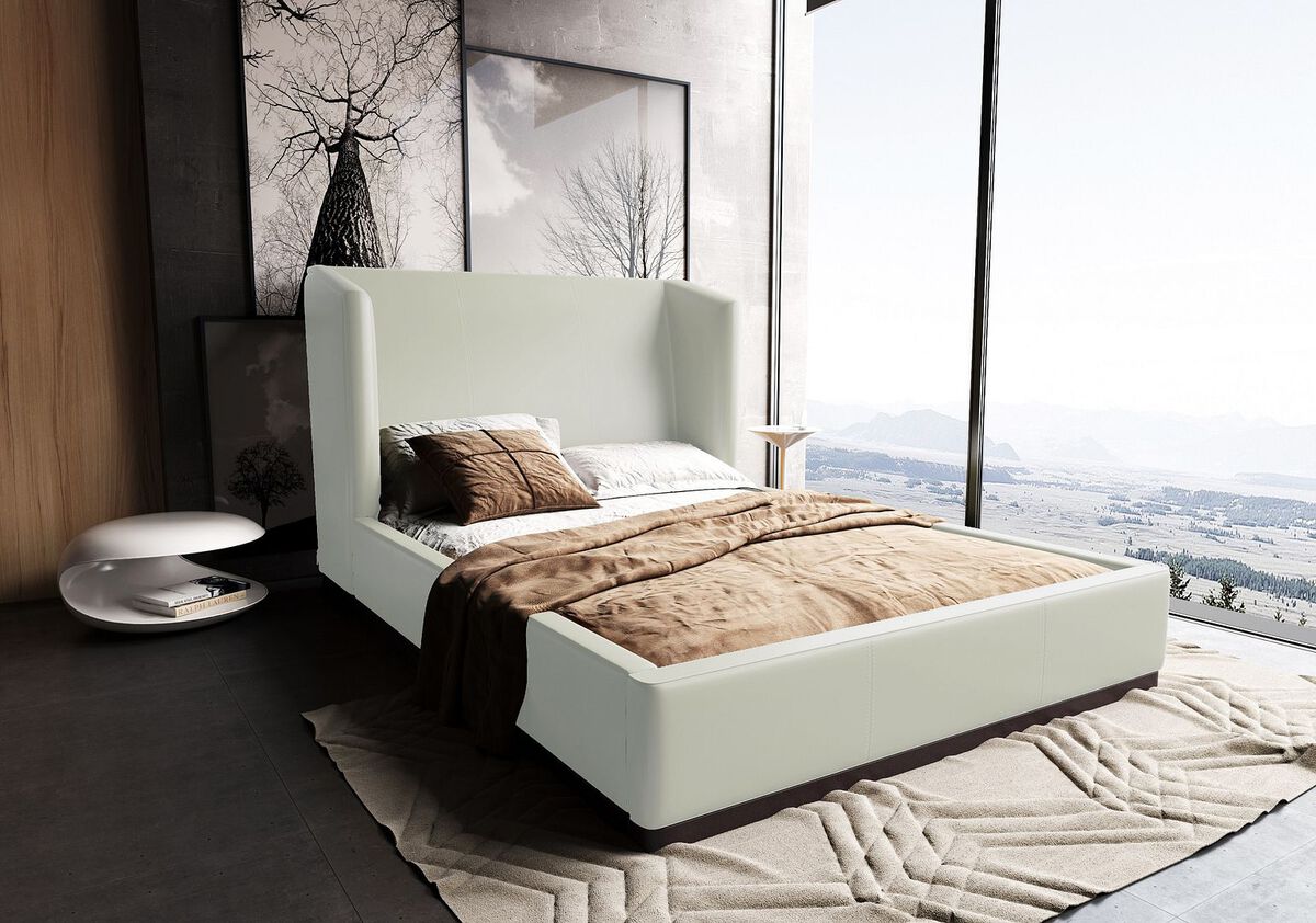 Manhattan Comfort Beds - Lenyx Cream Queen Bed