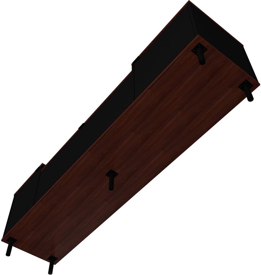 Manhattan Comfort TV & Media Units - Mosholu 66.93 TV Stand with 3 Shelves in Black & Nut Brown